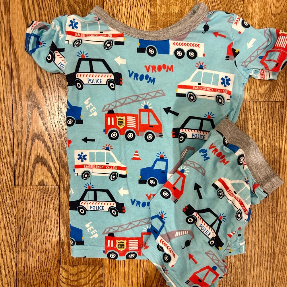 LS Fire Truck and Police Car Kids Pajama Set 12-18M